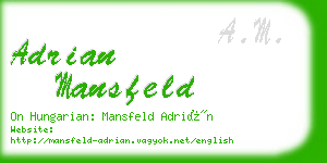 adrian mansfeld business card